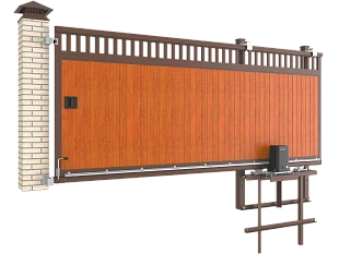 Откатные автоматические ворота под дерево DoorHan премиум классик серии slg-a, 2000х3100