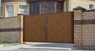 Уличные распашные ворота премиум, 3500х2100
