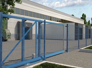 Промышленные откатные ворота DoorHan с заполнением сварной сеткой 3000*2300