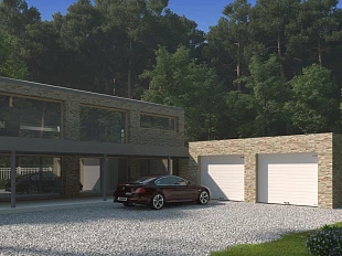 Секционные ворота из сэндвич-панелей с пружинами растяжения серии rsd01lux (люкс) 2800х2700